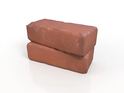 Realistic Style Red Brick Red Brick Stacked Red Brick Realistic Cartoon Game Game Item 3d model