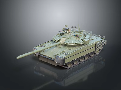 Military Tank With Rotating Turret Long Barrel And Tracked Design 3d model