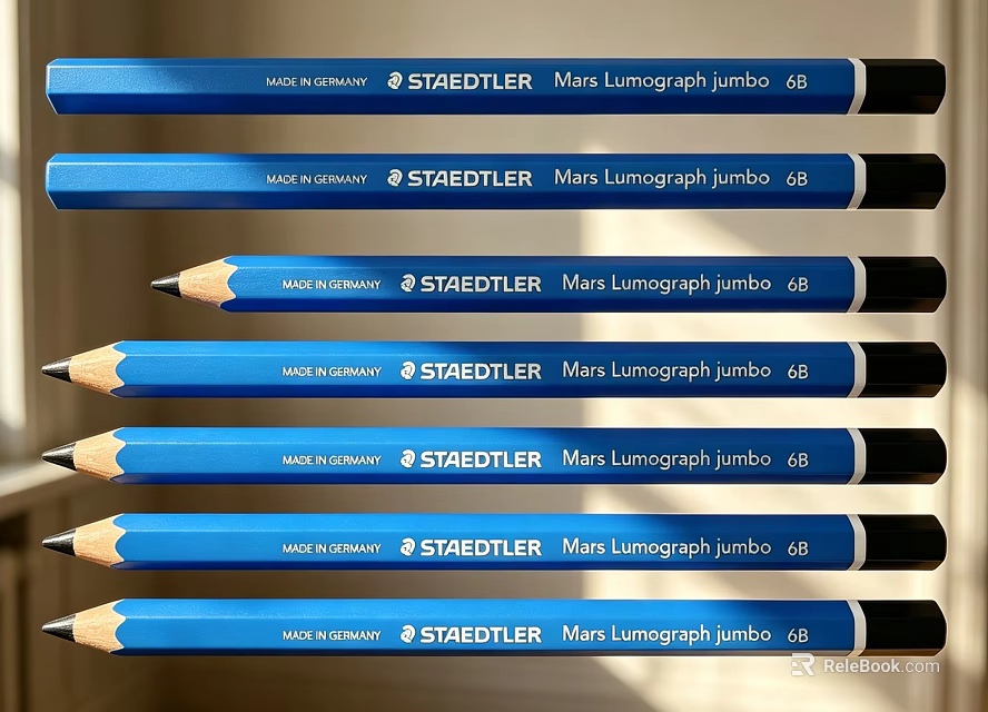 STAEDTLER Mars Lumograph Jumbo Blue Pencils with Various Grades for Artists 3d model 