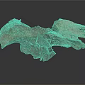 Ancient Animal Fossil Skeletal Remains Show Detailed Bone Structure On Gray Background