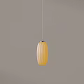 Modern Yellow Striped Cylindrical Pendant Light Hanging in Gray Background 3d model