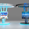 Liemu Exhibition Stands With Product Packaging Digital Screen And Blue Lighting