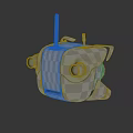 Small White And Gray Futuristic Robot With Antenna Glowing Eyes And Mechanical Design