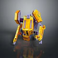 Mechanical Character And Spider Creature With Yellow Purple Multi Legged Mechanical Structure Design