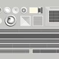 Various Air Conditioner Vent Designs With Grille Styles And Cover Options 3d model