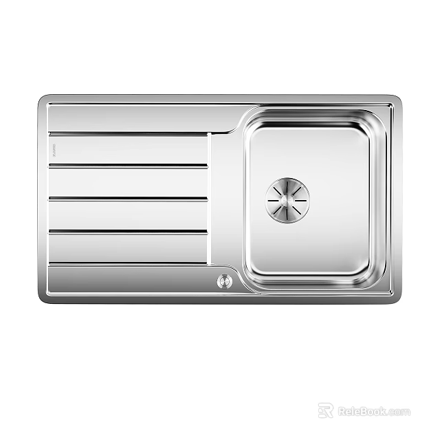Modern Stainless Steel Kitchen Sink With Single Bowl Drainer Integrated Design And Smooth Surface 3d model 