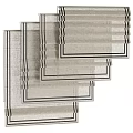 Elegant Modern Layered Window Curtains With Linen Fabric And Black Trim Design