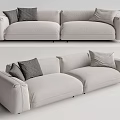 Modern double sofa multiplayer sofa 3d model