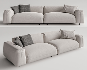 Modern double sofa multiplayer sofa 3d model