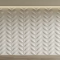 Modern Wall Paneling With Leaf Pattern Design 3d model