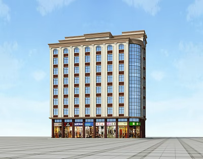 Appearance of shopping mall in Jianou Commercial Building 3d model