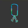 Blue D Shaped Carabiner With Two Hooks For Outdoor Activities Gear
