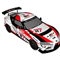 Toyota Sports Racing Car Red White Livery With Number 30 And Rear Wing