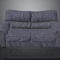 Gray Patterned Two Seater Sofa With Soft Upholstery And Classic Design