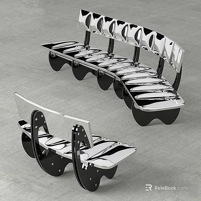 Modern Outdoor Chairs With Stainless Steel Curved Structure And Unique Design 3d model 