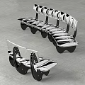 Modern Outdoor Chairs With Stainless Steel Curved Structure And Unique Design
