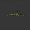 Natural Green And White Rock Formation With Textured Surface And Dark Accents