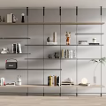 Modern Bookshelf Storage Rack Bookshelf Ornaments Combination 3d model