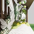 Traditional Photo Spot With Tile Roof Butterfly Decorations Green Plants And White Flowers