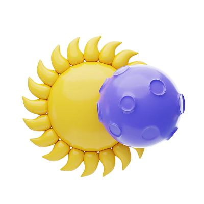 Colorful Decorative Ornament Set With Yellow Sun And Purple Dotted Sphere 3d model
