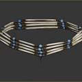 Handcrafted Bone Strips Necklace With Turquoise And Brown Beads Circular Design
