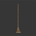 Brass Decorative Column With Layered Structure Spire Top And Smooth Surface Reflection 3d model