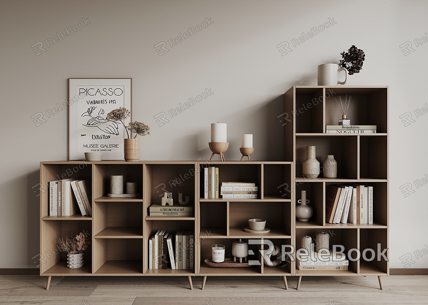 Modern Bookcase Solid Wood Bookcase model