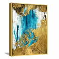 Modern abstract painting gold and silver living room abstract color block decorative painting 3d model