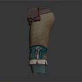 Khaki Cargo Pants With Multiple Pockets Rolled Cuffs And Utility Belt