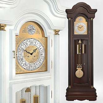 European-style floor clock pendulum clock 3d model