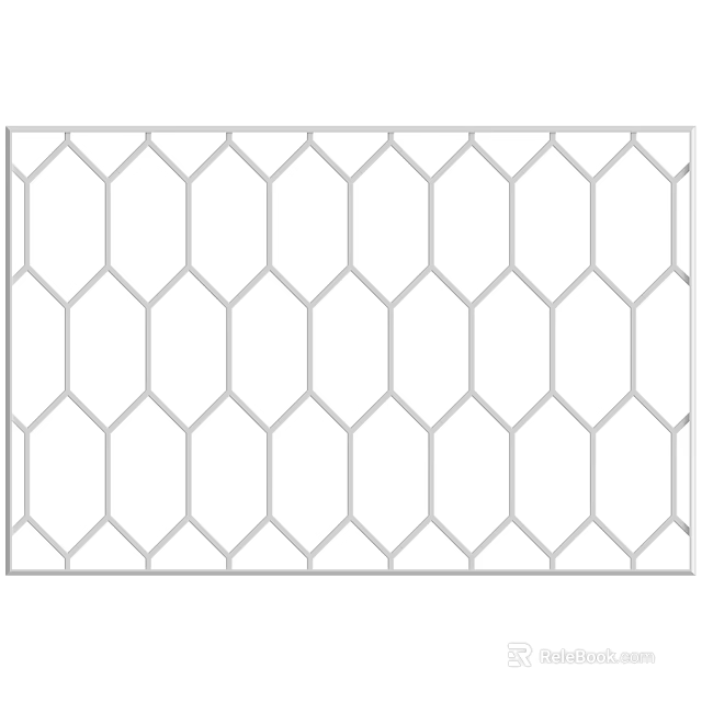 Decorative Hexagonal Grid Component With Geometric Pattern And Structural Design 3d model 