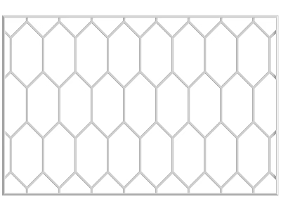 Decorative Hexagonal Grid Component With Geometric Pattern And Structural Design 3d model