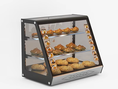 Kitchen Appliance Glass Display Case With Multiple Shelves For Pastries 3d model
