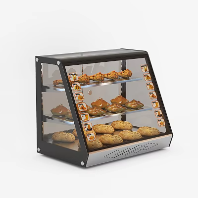 Kitchen Appliance Glass Display Case With Multiple Shelves For Pastries 3d model