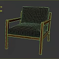 Stylish Wooden Frame Armchair With Deep Brown Upholstery And Modern Design
