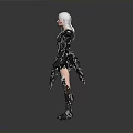 Fantasy Female Character With White Hair And Silver Winged Armor Arms Outstretched