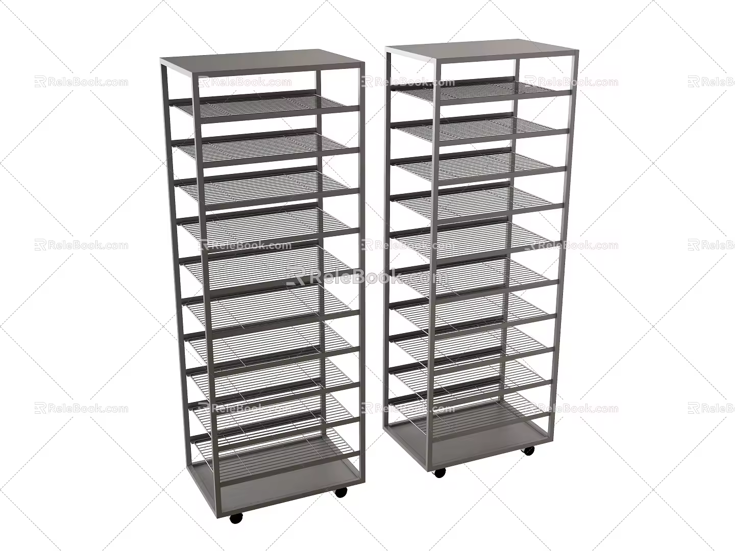 Storage Rack Shelf Removable Metal Shelf Roller Rack 3d model