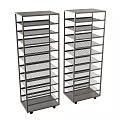 Storage Rack Shelf Removable Metal Shelf Roller Rack 3d model