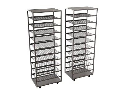 Metal Display Shelves with Multi Layer Wire Racks and Rolling Wheels 3d model