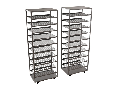 Storage Rack Shelf Removable Metal Shelf Roller Rack 3d model