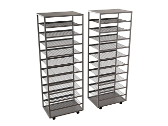 Storage Rack Shelf Removable Metal Shelf Roller Rack 3d model