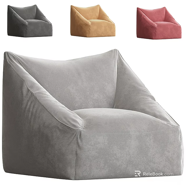 Comfortable Bean Bag Chair In Various Colors For Modern Living Room Decor 3d model 