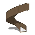 Modern Spiral Staircase Design With Wooden Frame And White Steps
