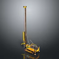 Yellow Heavy Duty Crawler Utility Vehicle With Tall Drilling Rig For Construction Work