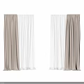 Elegant Modern Beige And White Sheer Curtains With Drapes Hanging Design