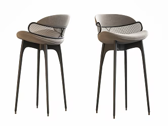 Bar Chair Fabric Bar Chair Fabric High Chair Single Casual Chair Fabric Dining Chair 3d model
