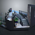 Outdoor Stairs Design With Brick Wall Railings And Green Plants