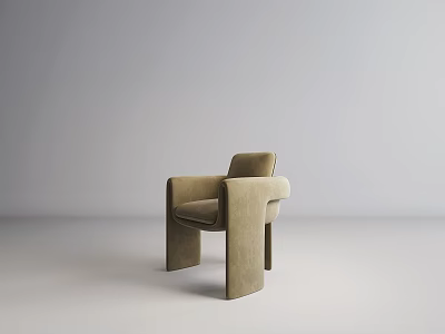 Modern Beige Velvet Single Seater Sofa With Minimalist Design Comfortable Armrests And Stylish Backrest 3d model