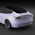 Modern Purple Tesla Car With Black Roof And Sleek Black Wheels Design