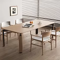 Modern Log Dining Table and Chair Restaurant Dining Table and Chair Dining Table 3d model